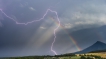 Paysages du Trièves. Photographie, orage, arc en ciel et foudre.