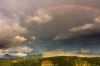 Paysages du Trièves. Photographie, ambiance après l&lsquo;orage, arc en ciel.