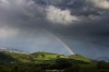 Paysages du Trièves. Photographie, arc en ciel au col du Fau, ambiance orageuse.