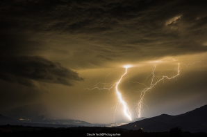 Paysages du Trièves, orage le 07/07/2019 Photographie foudres intenses sur le col du Fau 38